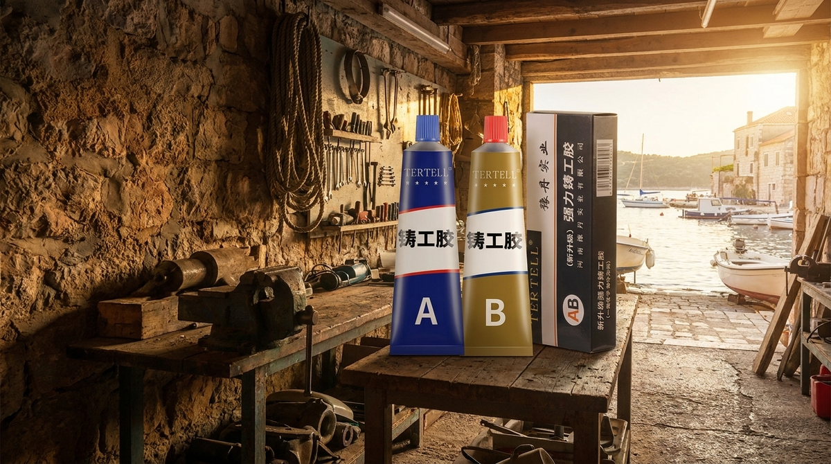 Skillflex κόλλα ψυχρής συγκόλλησης μετάλλου πριν και μετά